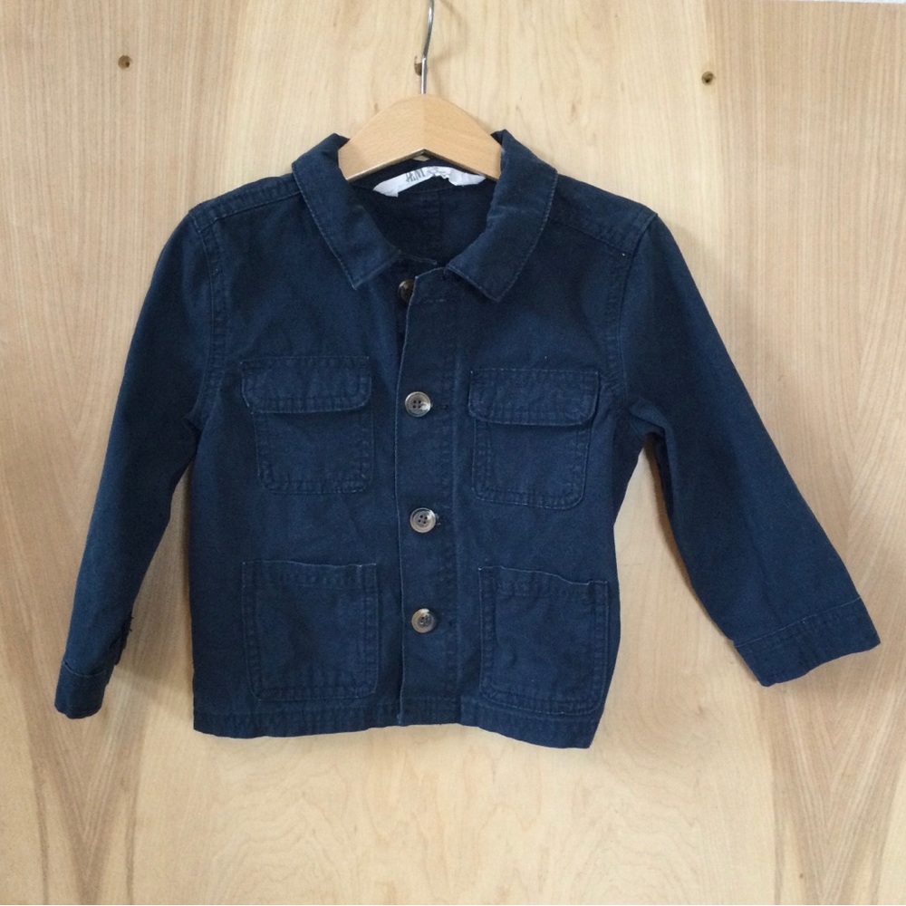 H&M Dark Blue Chore Jacket Jacket - Perfect for Fall Weather!